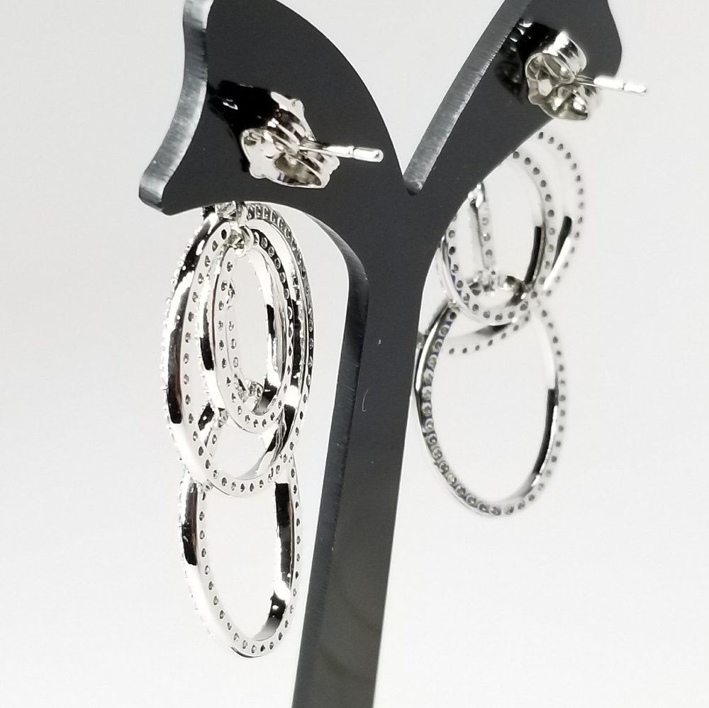 NEW Pave CZ Statement Earrings - Picture 7 of 8